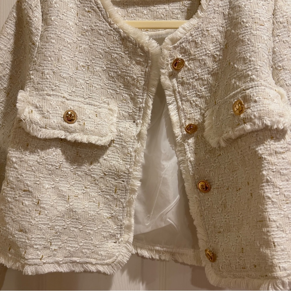 YesStyle White Tweed Jacket - Picture 4 of 8